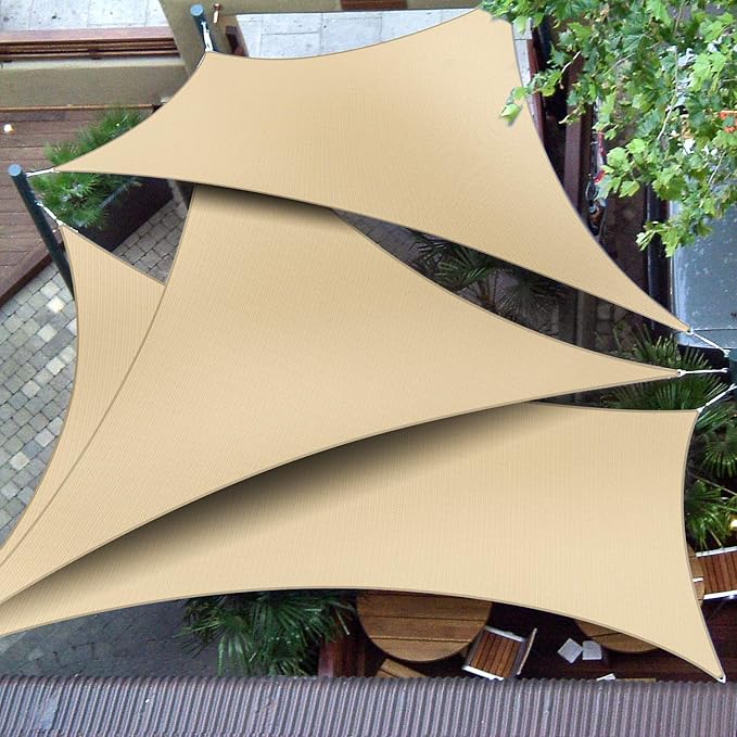 Patio Paradise 27' x 27' x 27' Sun Shade Sail Triangle Canopy Shade Cloth - Image 5