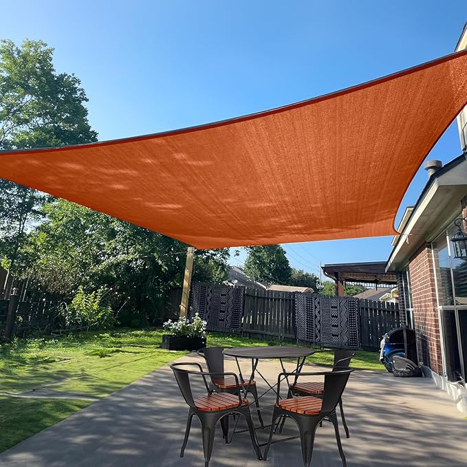 SUNLAX Sun Shade Sail 10' x 19' Terra Red Rectangle Canopy Sail Shade Cover UV by SUNLAX
