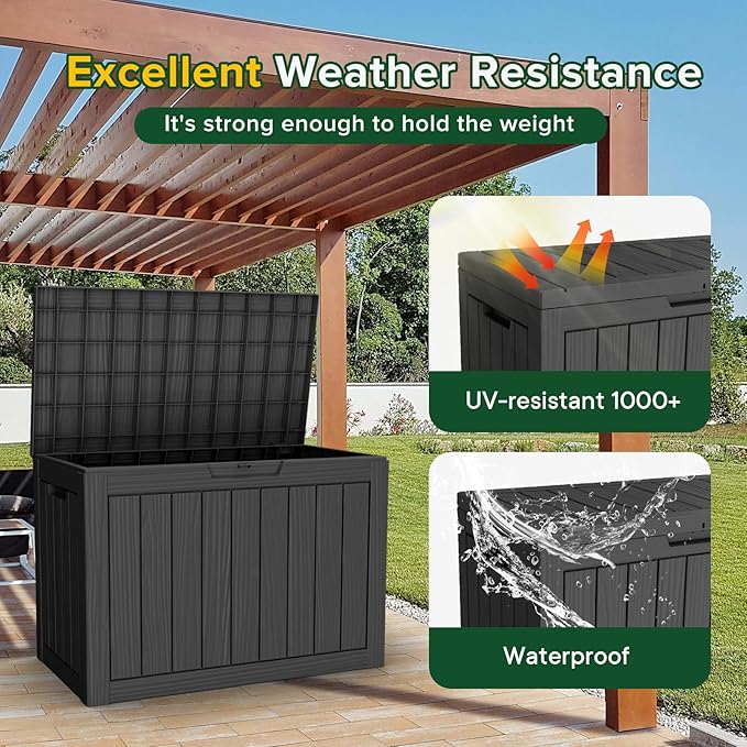 EasyUp 45 Gallon Outdoor Storage Box Waterproof, UV Resistant Deck Box Outdoor - Image 3