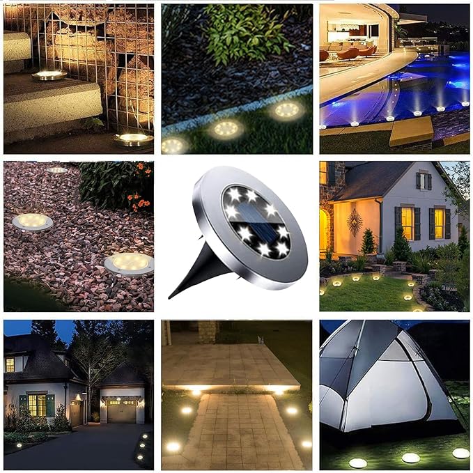 Solar Ground Lights, Waterproof Solar Garden Lights, Upgraded Outdoor Garden - Image 6