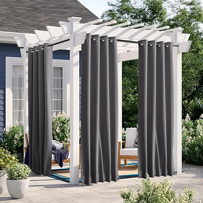 NICETOWN 2 Panels Blackout Outdoor Curtains - Image 2