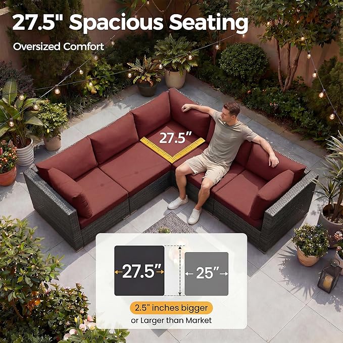 NICESOUL 7 Piece Oversized Patio Furniture Sofa Set - Image 6