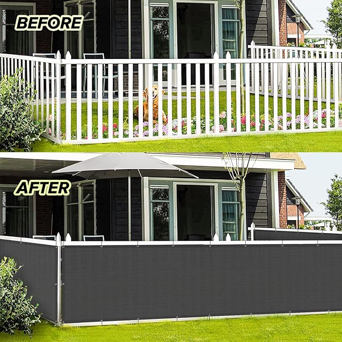 LOVE STORY 3'x6' Dark Grey Balcony Screen Privacy Fence Cover UV Protection - Image 4