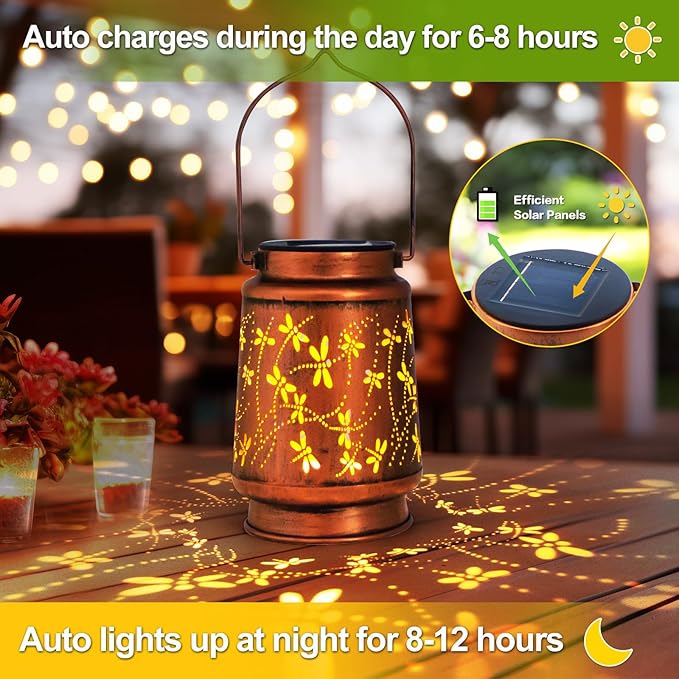 Dragonfly Birthday Gifts for Women Mom Grandma Solar Lanterns Outdoor - Image 3