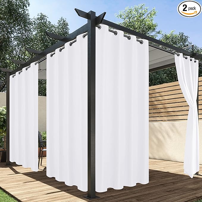 HolidayIdeas Outdoor Curtains for Patio Waterproof, 2 Panels by HolidayIdeas