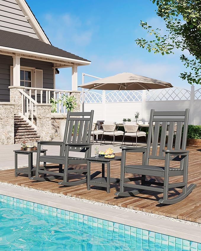 HDPE Rocking Chair Outdoor Set of 4 - Image 6