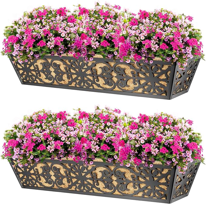 4 Pack 30 Inch Window Boxes Planters Railing Planter Box - Image 6
