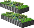 2PCS 6x3x1ft Galvanized Raised Garden Bed Kit, Metal Planter Box by Henshwon