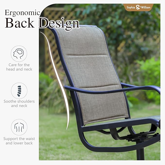 Sophia & William 9-Piece Patio Dining Set – 8 Swivel Chairs - Image 4