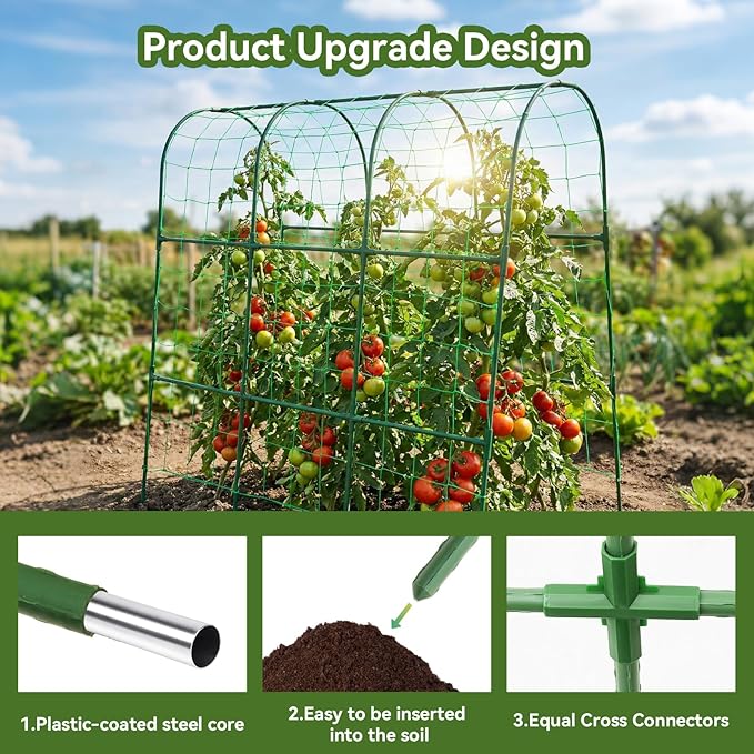 Cucumber Trellis for Raised Bed, U-Shape Garden Trellis for Climbing Plants - Image 2