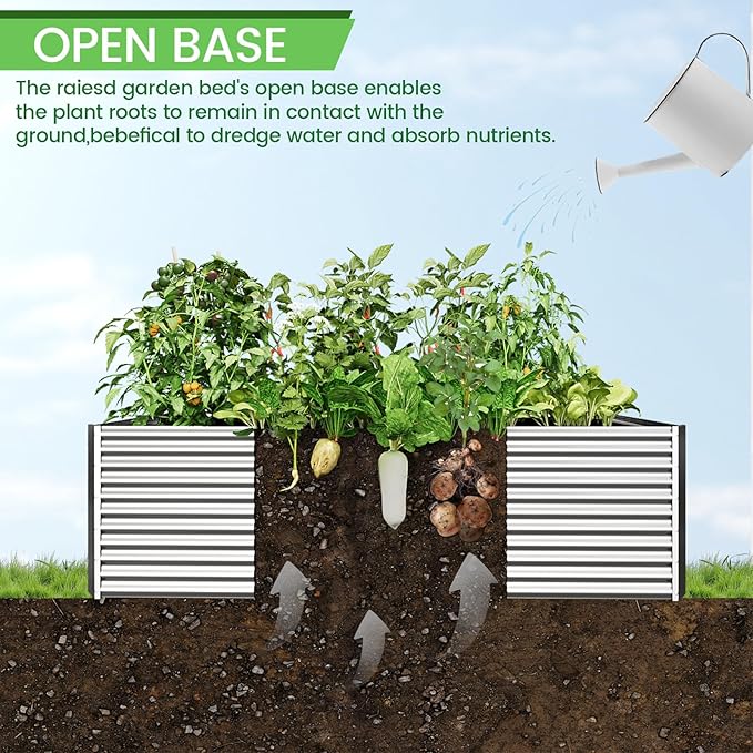 FRIZIONE 2pcs Tall 6x3ft Galvanized Raised Garden Bed Outdoor, Above Ground - Image 6