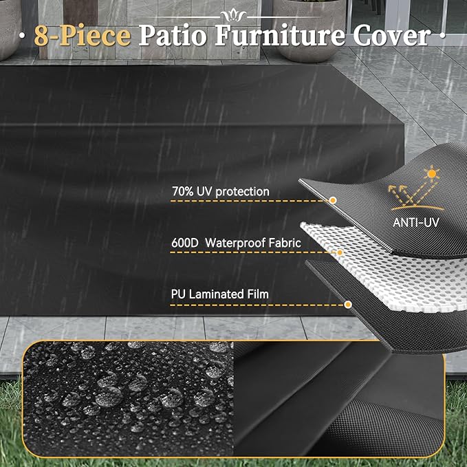 Aoxun 8 Piece Patio Furniture Set - Image 6