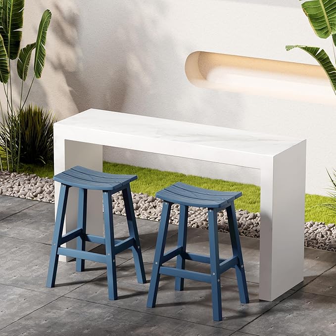 Stoog All-Weather Bar Stools Set of 2, Low Maintenance, - Image 2