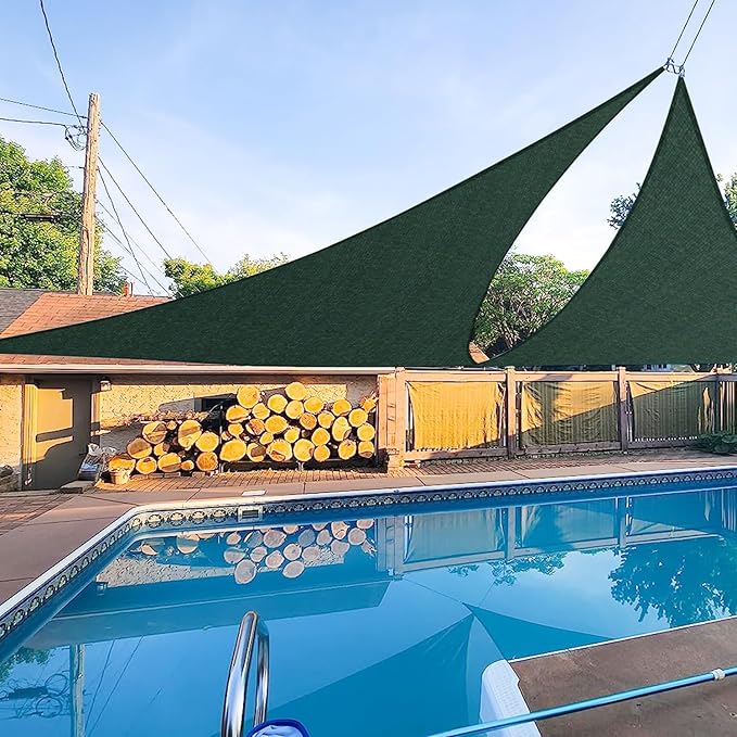 E&K Sunrise 7' x 7' x 7' Sun Shade Sail Triangle Canopy Shade Cover UV Block by EKSUNRISEINC