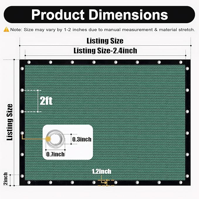 Artpuch 90% Sun Shade Cloth, 8 x 8 FT Pergola Shade Cover Canopy - Image 3