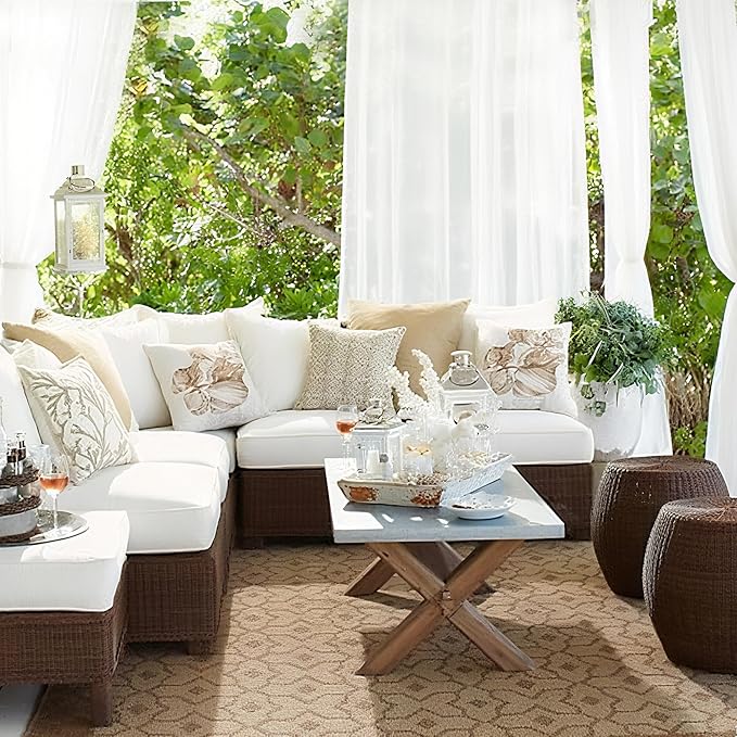 RYB HOME 2 Panels Pergola Curtains Outdoor - Image 3