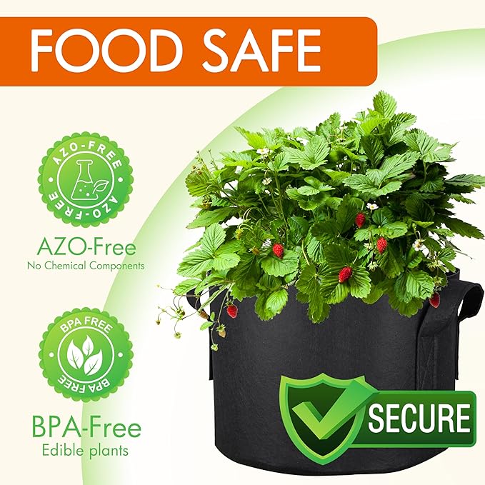 Gardzen 10-Pack 20 Gallon Grow Bags, Aeration Fabric Pots - Image 6
