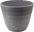 PSW Pot Collection 16-inch Plastic/Stone/Wood Composite Large Ribbed Planter – by PSW