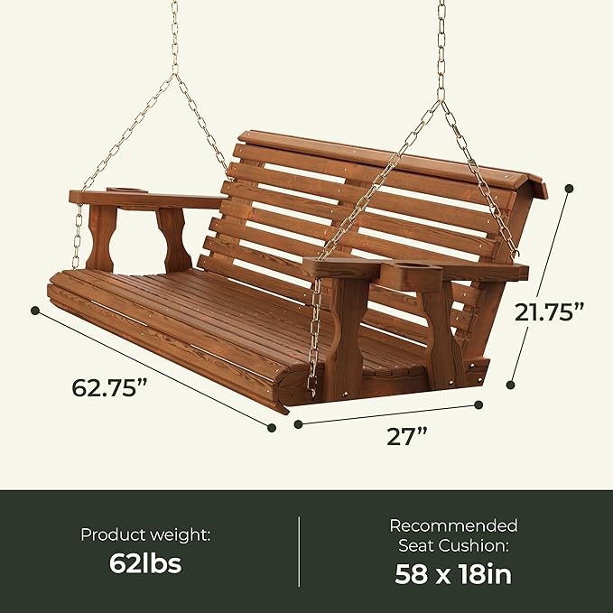 Amish Casual 5 Foot Roll Back Porch Swing - Image 6
