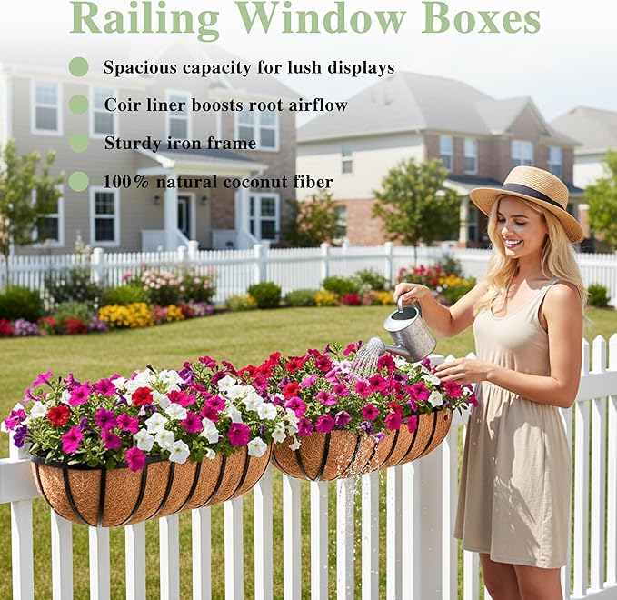 24 Inch Railing Planter Window Box Deck Balcony Rail Planter - Image 2