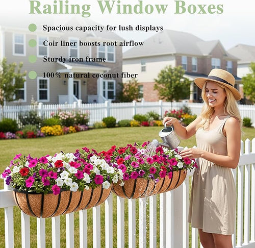 24 Inch Railing Planter Window Box Deck Balcony Rail Planter - Image 2