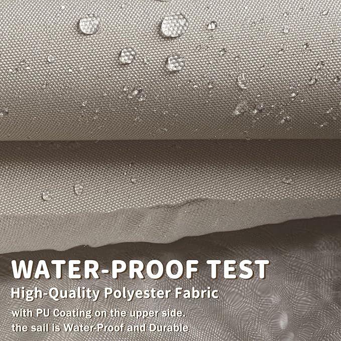 LOVE STORY Right Triangle 7'x14'x15.7' Waterproof Sun Shade Sail Canopy UV Block - Image 5