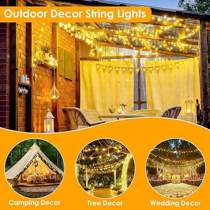33Ft 100LED Fairy Lights Plug in, Waterproof String Lights Outdoor & Indoor 8 - Image 7