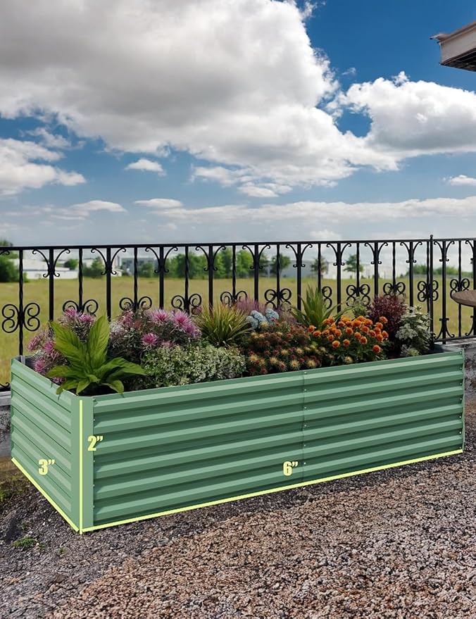 Garvee 6x3x2ft Galvanized Raised Garden Bed Outdoor, Rust-Resistant Raised - Image 3