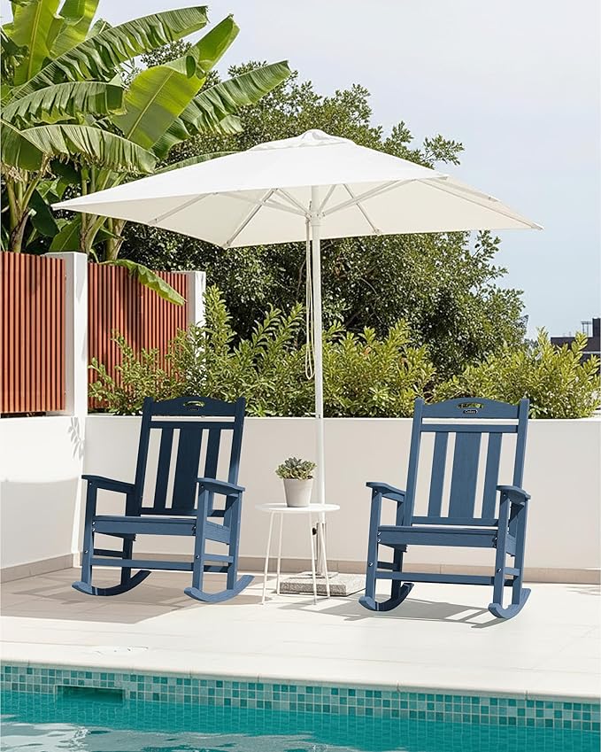 Ciokea Oversized Outdoor Rocking Chairs Set of 3, 380lbs Heavy-Duty Large Patio - Image 2