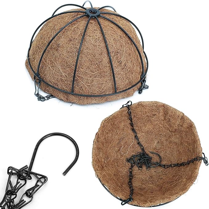 Hanging Planters Basket Set of 3 Hanging Flower Pots 10 Inch Chain Round Wire - Image 8