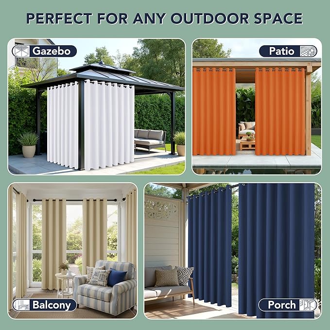 White Outdoor Curtains for Patio Waterproof - Image 8