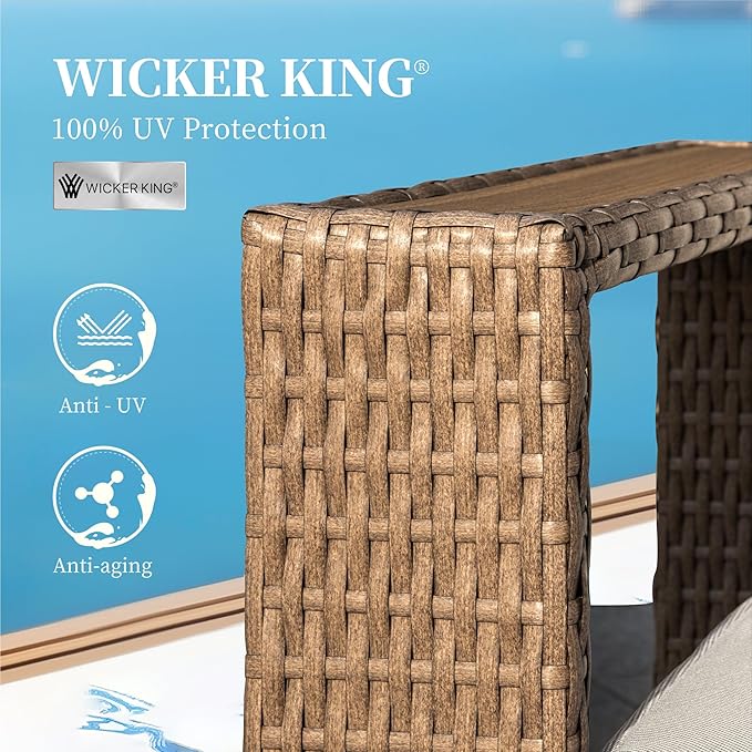 L Shaped Patio Furniture, Outdoor Rattan Wicker Sectional Sofa - Image 2