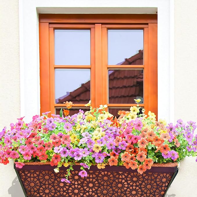 4 Pack 24" Railing Planter Window Box Deck Balcony Rail Planter Black Metal - Image 6
