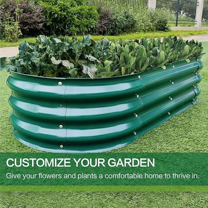 Gardmax 2 Pack Galvanized Raised Garden Bed, Lightweight Planter Boxes Outdoor - Image 2