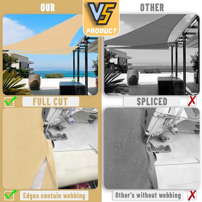 LOVE STORY Custom Size 7'x7'x9.9' Sand Sun Shade Sail Right Triangle Sunhsade - Image 7