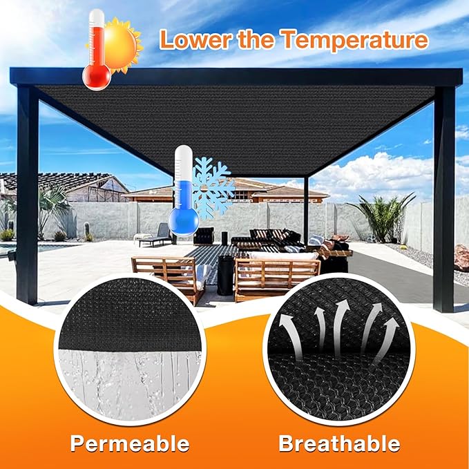 Artpuch Outdoor Pergola Shade Cover 14x16 FT Sun Shade Cloth - Image 4