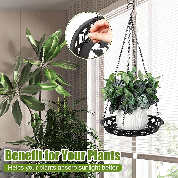 Enhon 2 Pack Plant Hanger, 12 Inch Metal Hanging Planter - Image 4