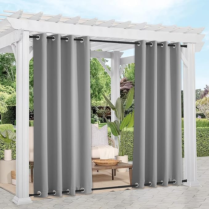 NICETOWN 2 Panels Outdoor Curtains Waterproof Extra Long 108 in by NICETOWN