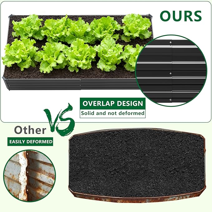 2 Pack 6x3x1FT Galvanized Raised Garden Bed Kit, Outdoor Metal Planter Box - Image 5