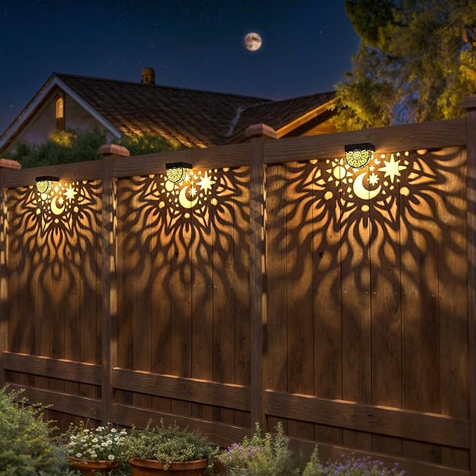 Solar Fence Lights 6 Pack Solar Deck Lights Waterproof LED Powered Step Wall - Image 4