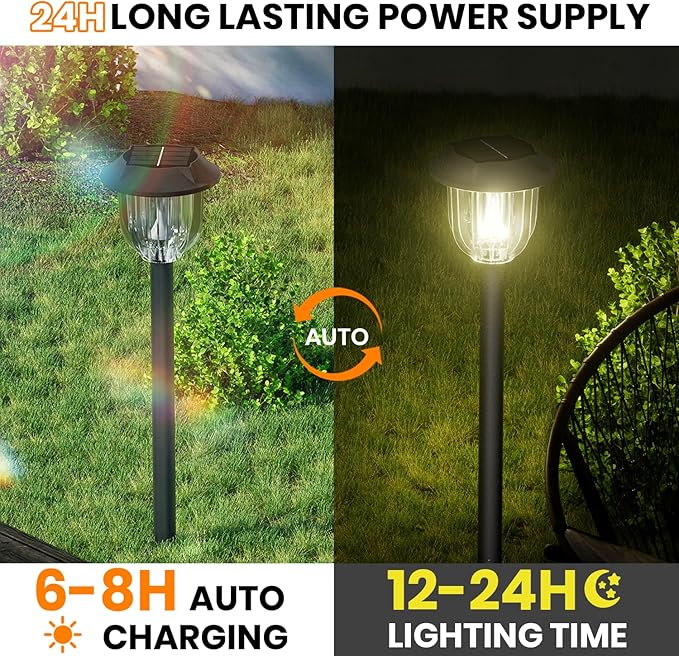 AOSEA LED Solar Lights for Outside, Bright 6 Pack Solar Lights Outdoor IP65 - Image 6