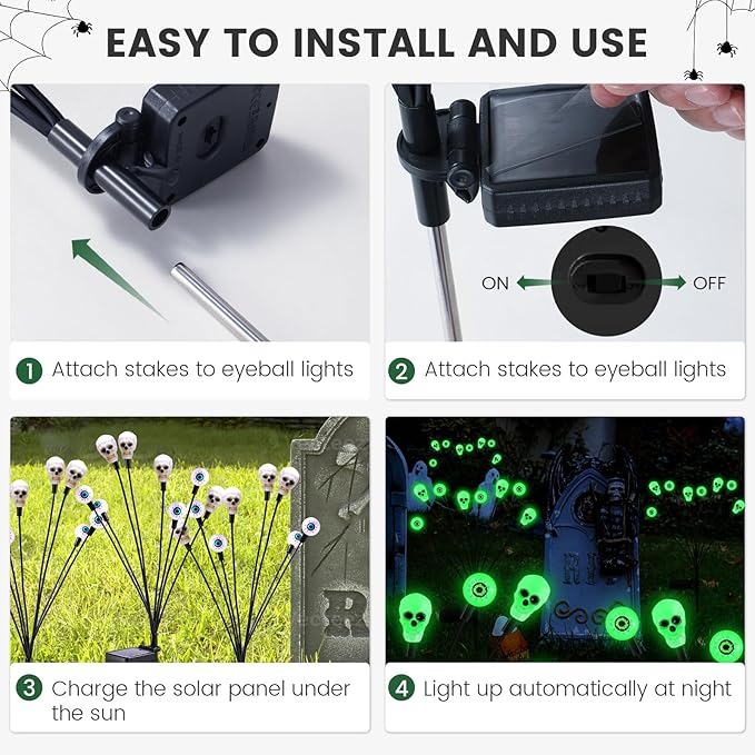 Solar Halloween Lights Outdoor, Halloween Decorations Outdoor, Scary Eyeball - Image 7
