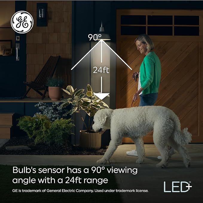 GE LED+ Motion Sensor LED Light Bulbs, PAR38 Outdoor Security Floodlights - Image 5