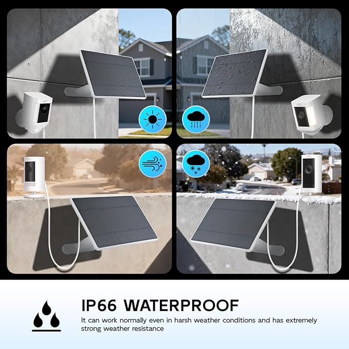 Solar Panel for Ring Camera, 3 Pack 6W Solar Charger Compatible - Image 4