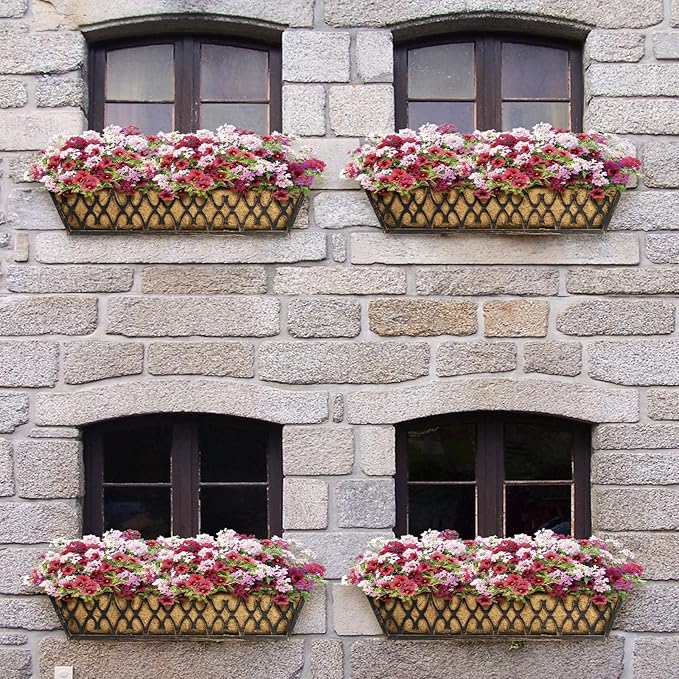 4 Pack 24 Inch Window Boxes Planters Railing Planter Box - Image 6