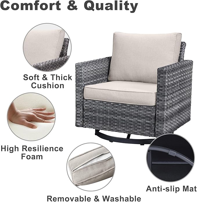Belord Spacious 11 Pieces Patio Conversation Set - Image 5