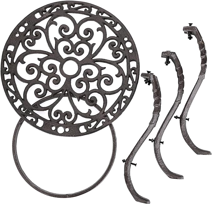 OwnMy Heavy Duty Cast Iron Plant Stand Vintage Iron Flower Pot Holder, Rustic - Image 5