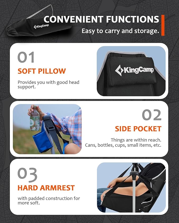 KingCamp Hammock Chair with Footrest – Heavy Duty Swinging Rocking Camping - Image 8
