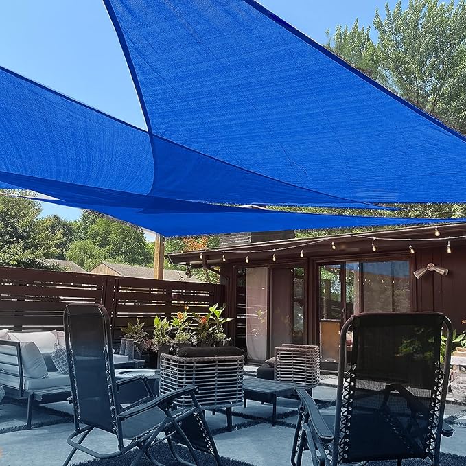LOVE STORY 10' x 10' x 10' Triangle Blue Sun Shade Sail Canopy UV Block by LOVESTORY