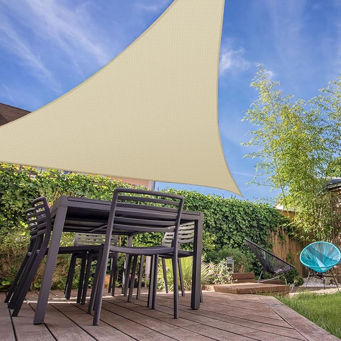 E&K Sunrise 20' x 20' x 20' Sun Shade Sail Triangle Canopy Shade Cover UV Block - Image 7